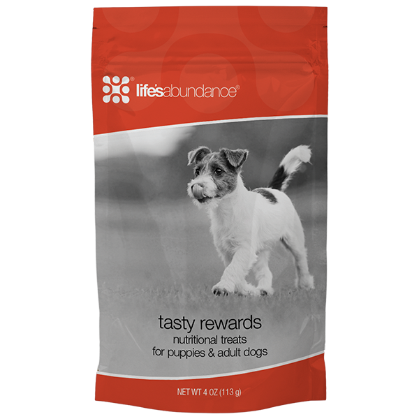 Life's Abundance Tasty Rewards treats for dogs at 2J 2K Bordoodles.